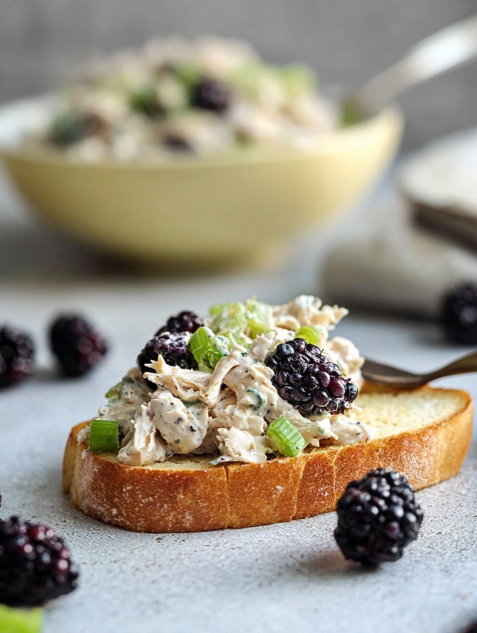 Healthy Blackberry Chicken Salad on Toast image 2