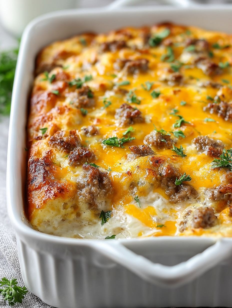 Hearty Cheesy Sausage Breakfast Casserole image 2