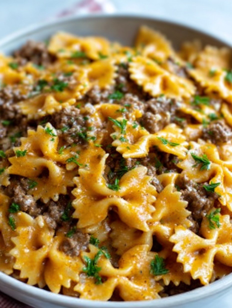 Make This Cheesy Beef Bowtie Pasta Tonight! image 2